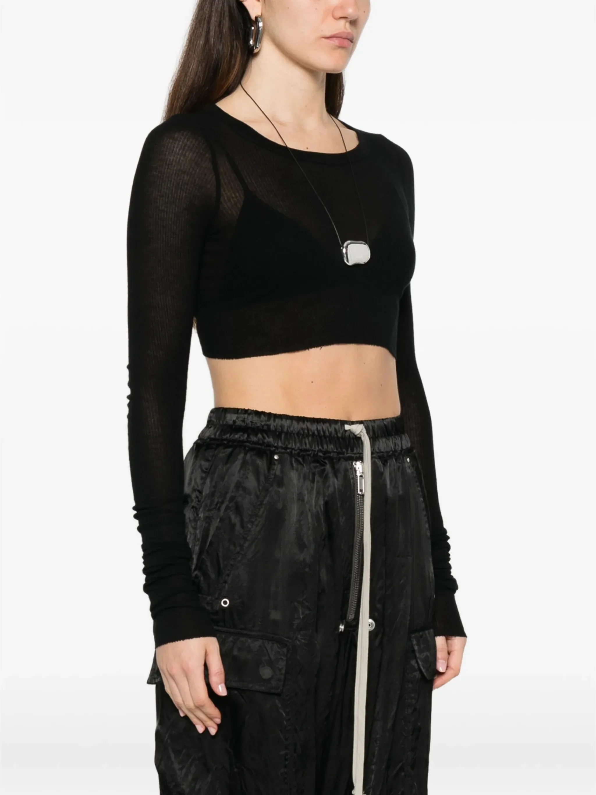 Rick Owens Long Sleeve Round Neck Shirt - Size 40 - Image 3