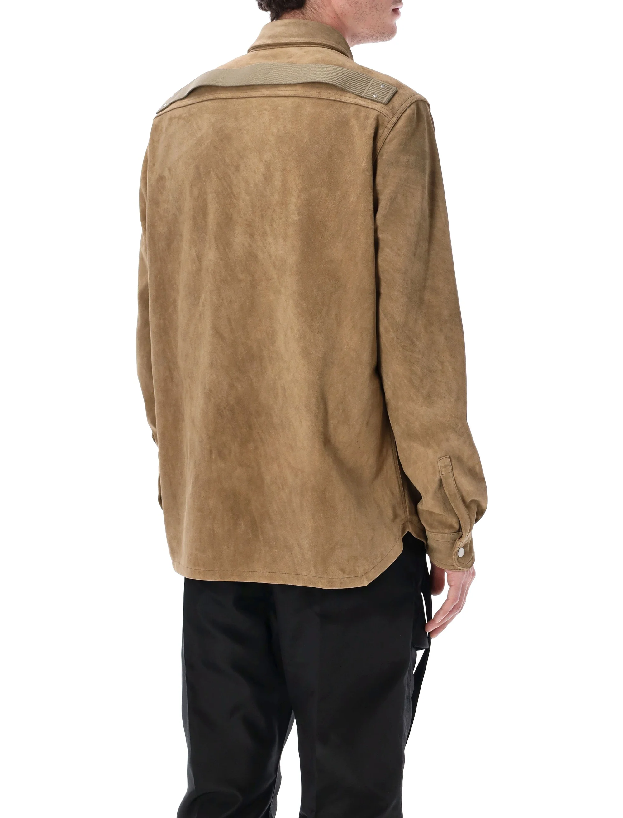 Rick Owens Medium-Weight Overdyed Leather Outershirt - Hip-Length Box Fit - Image 2