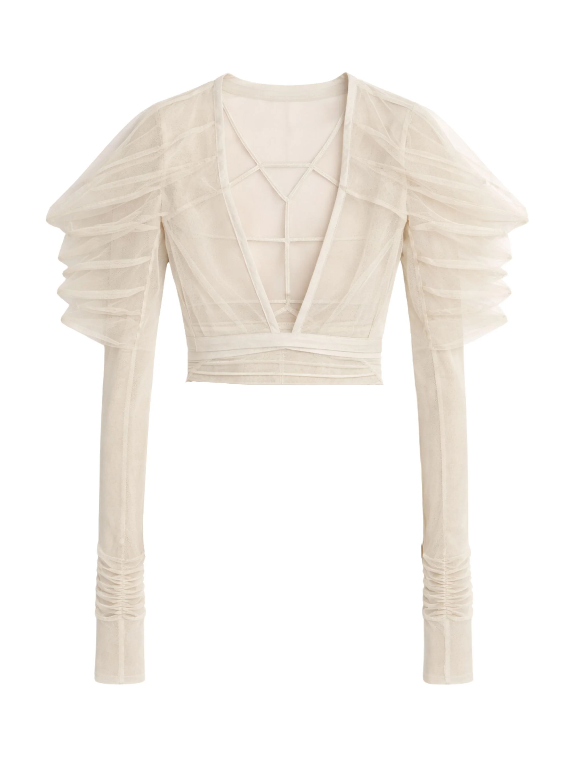 Rick Owens Rhino Top with Long Sleeves and Belted Waist - Image 2
