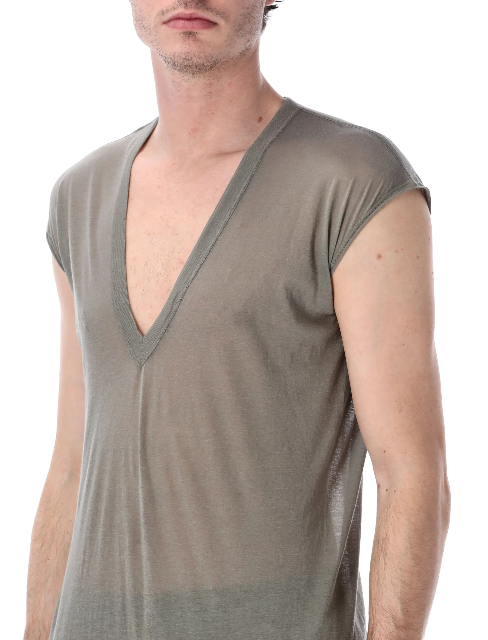 Rick Owens Sleeveless Deep V Neck T-Shirt - Size M - Image 3