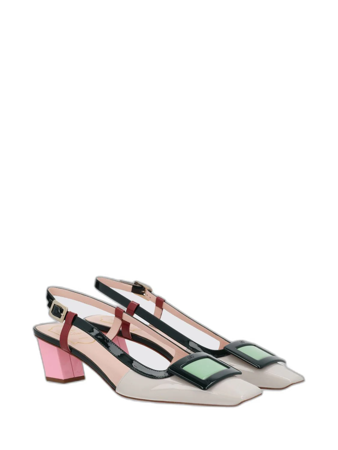 ROGER VIVIER Belle Vivier 45 Patent-leather Slingback Pumps - Image 7