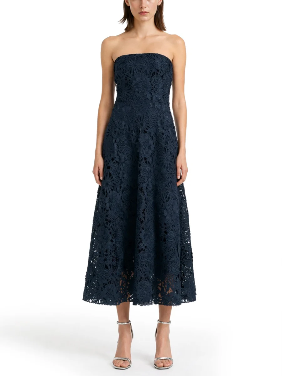 ROTATE BIRGER CHRISTENSEN 3D Lace Flared Midi Dress - Image 3