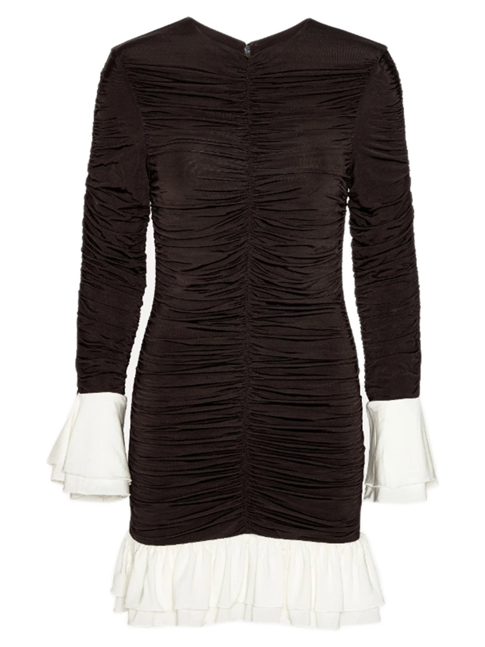 Rotate Chic Ruffle Mini Dress with Long Sleeves - Size 34