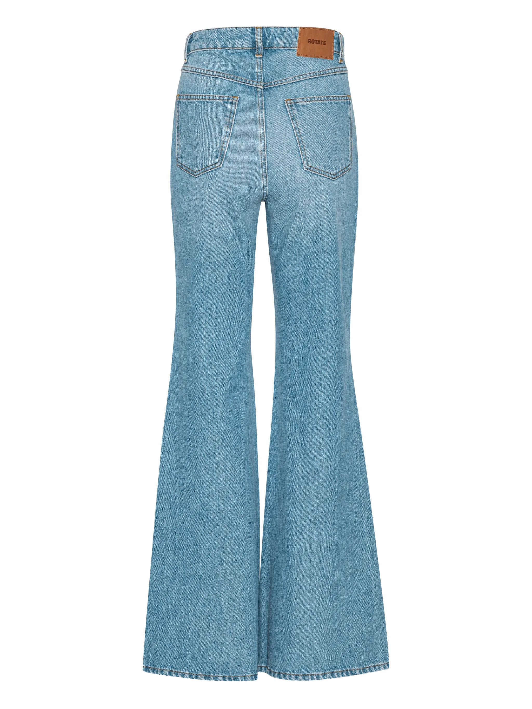 Rotate High Waist Mini Jeans with Belt Loops and Five Pockets - Image 6