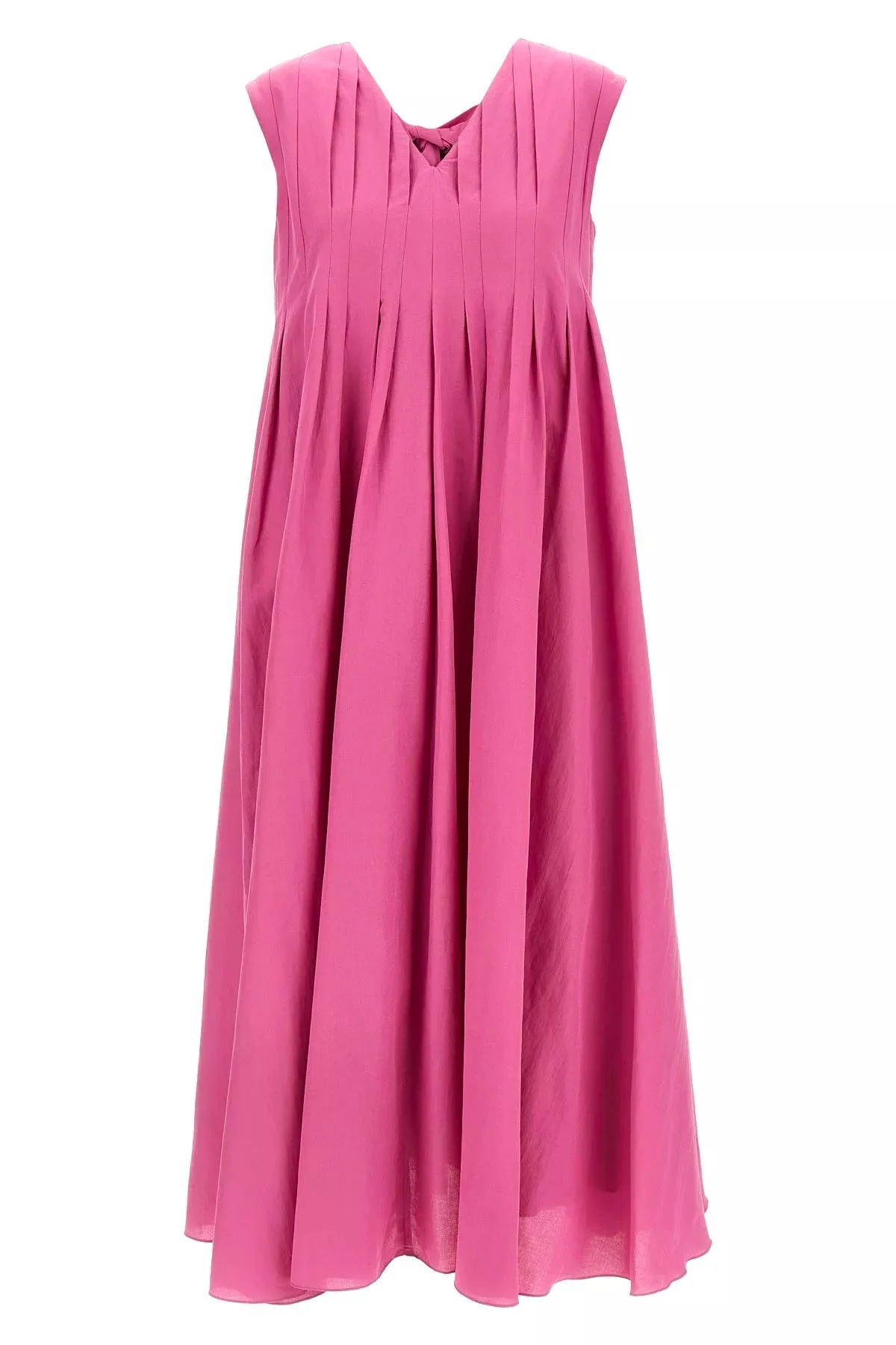 's Max Mara Long Sleeveless Dress in Cotton Canvas and Ramie - Size 40