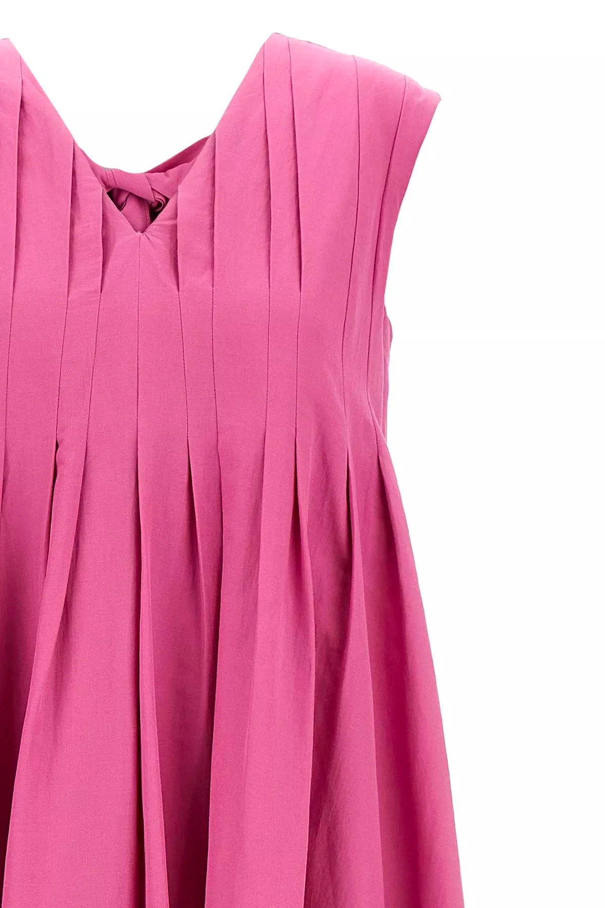 's Max Mara Long Sleeveless Dress in Cotton Canvas and Ramie - Size 40 - Image 3