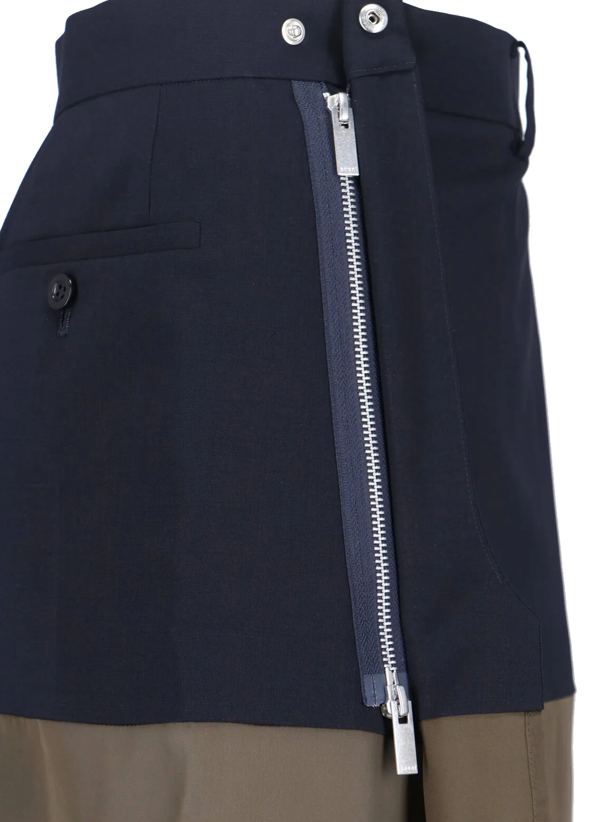 Sacai Wool Asymmetric Skirt with Cupro Lining - Image 4