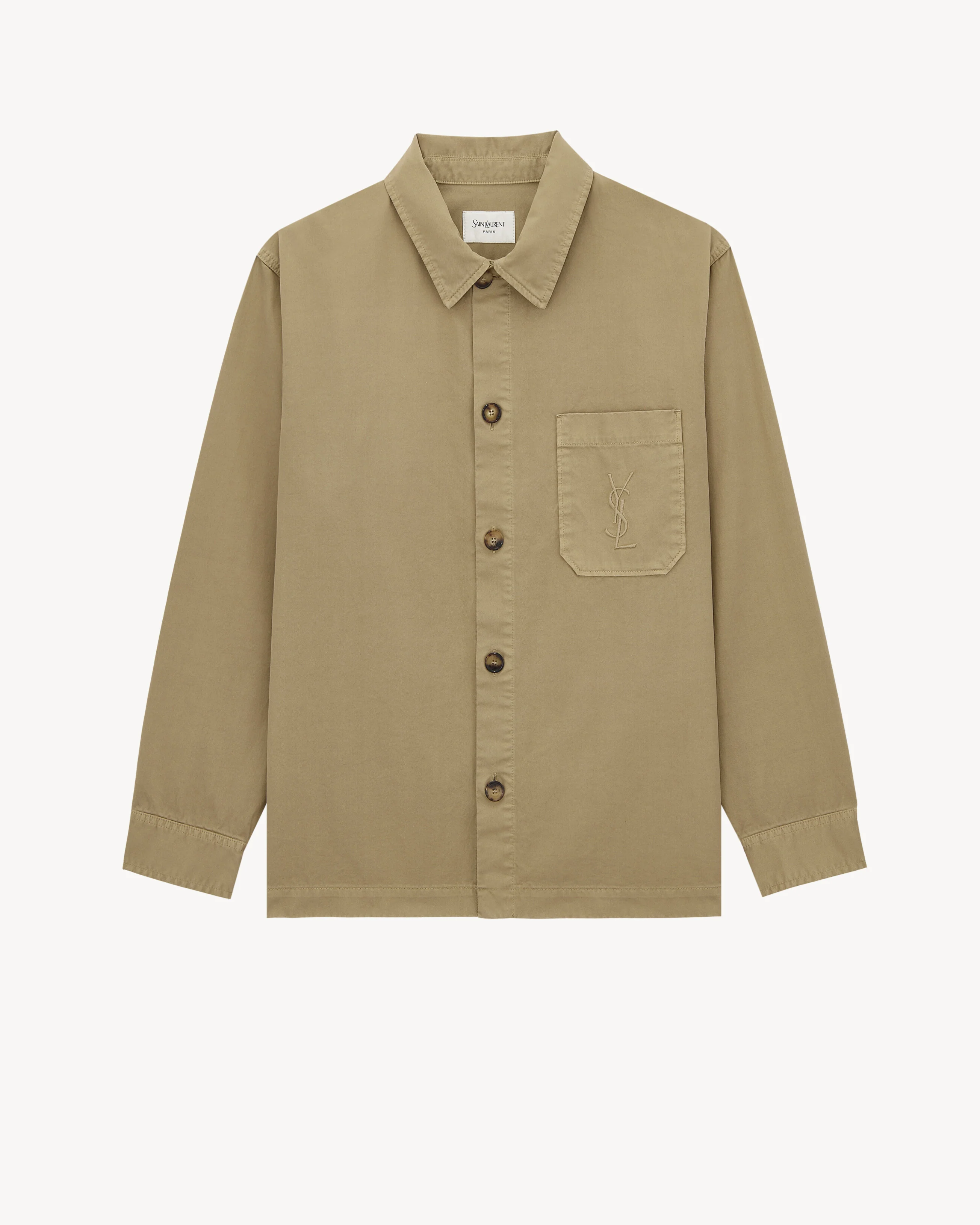 SAINT LAURENT CASSANDRE Overshirt in Cotton Linen Gabardine