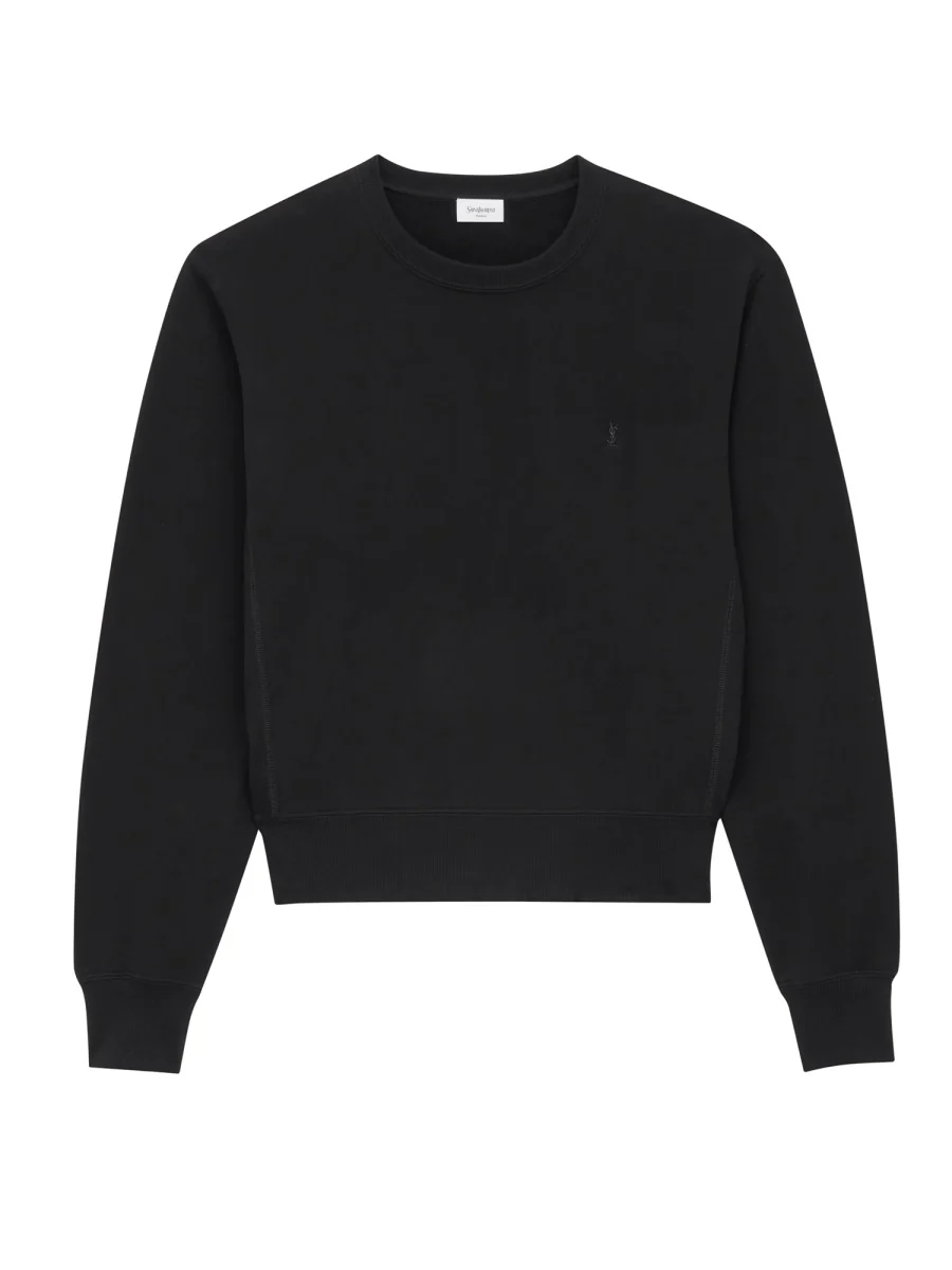 SAINT LAURENT Certified Cotton Sweatshirt with Cassandre Embroidery - Image 5