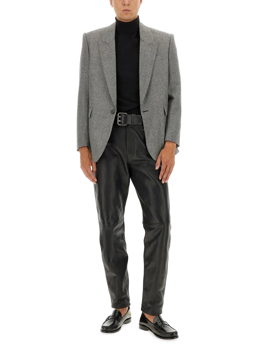 SAINT LAURENT Checked Single-breasted Blazer - Image 6
