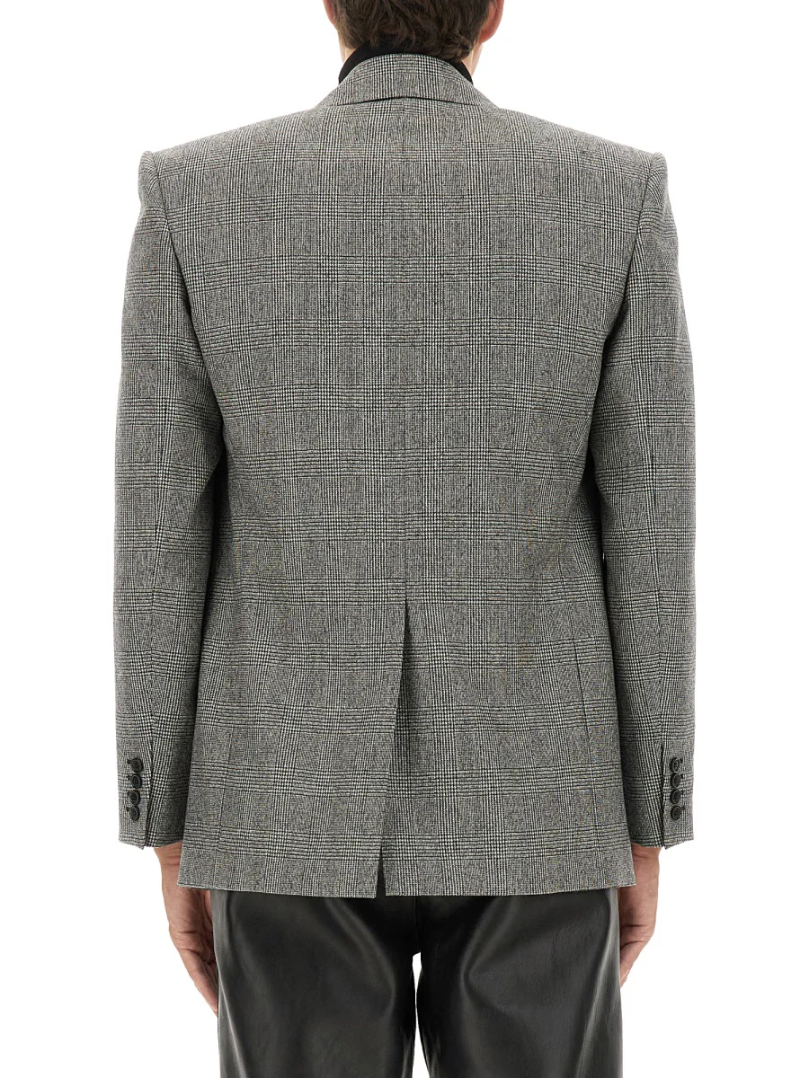 SAINT LAURENT Checked Single-breasted Blazer - Image 7