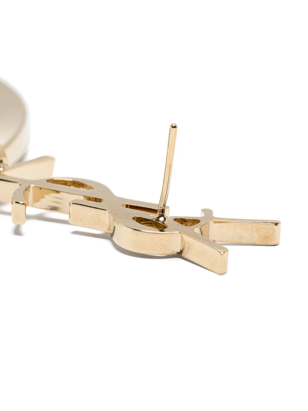 Saint Laurent Elegant Mini Hoop Earrings with Butterfly Closure - Image 3