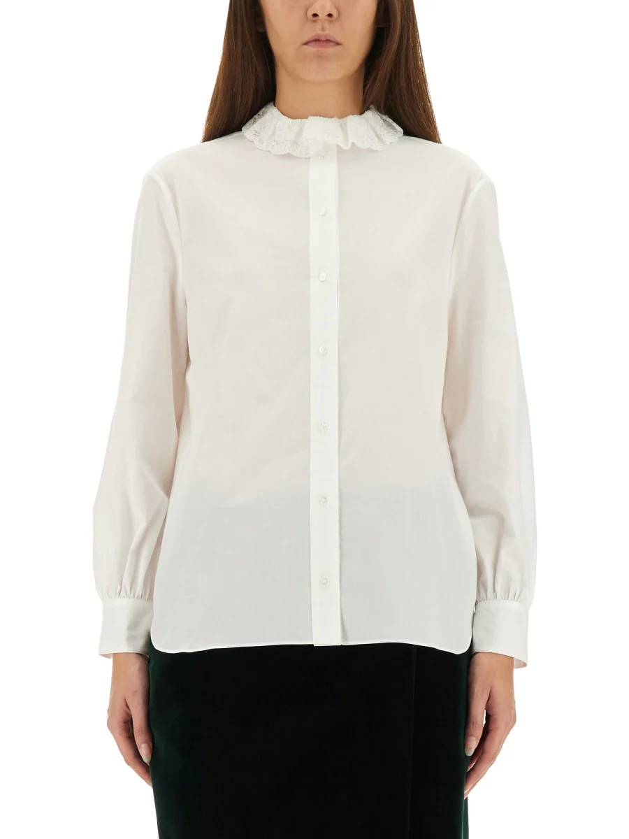 SAINT LAURENT Lace-collar Shirt - Image 5
