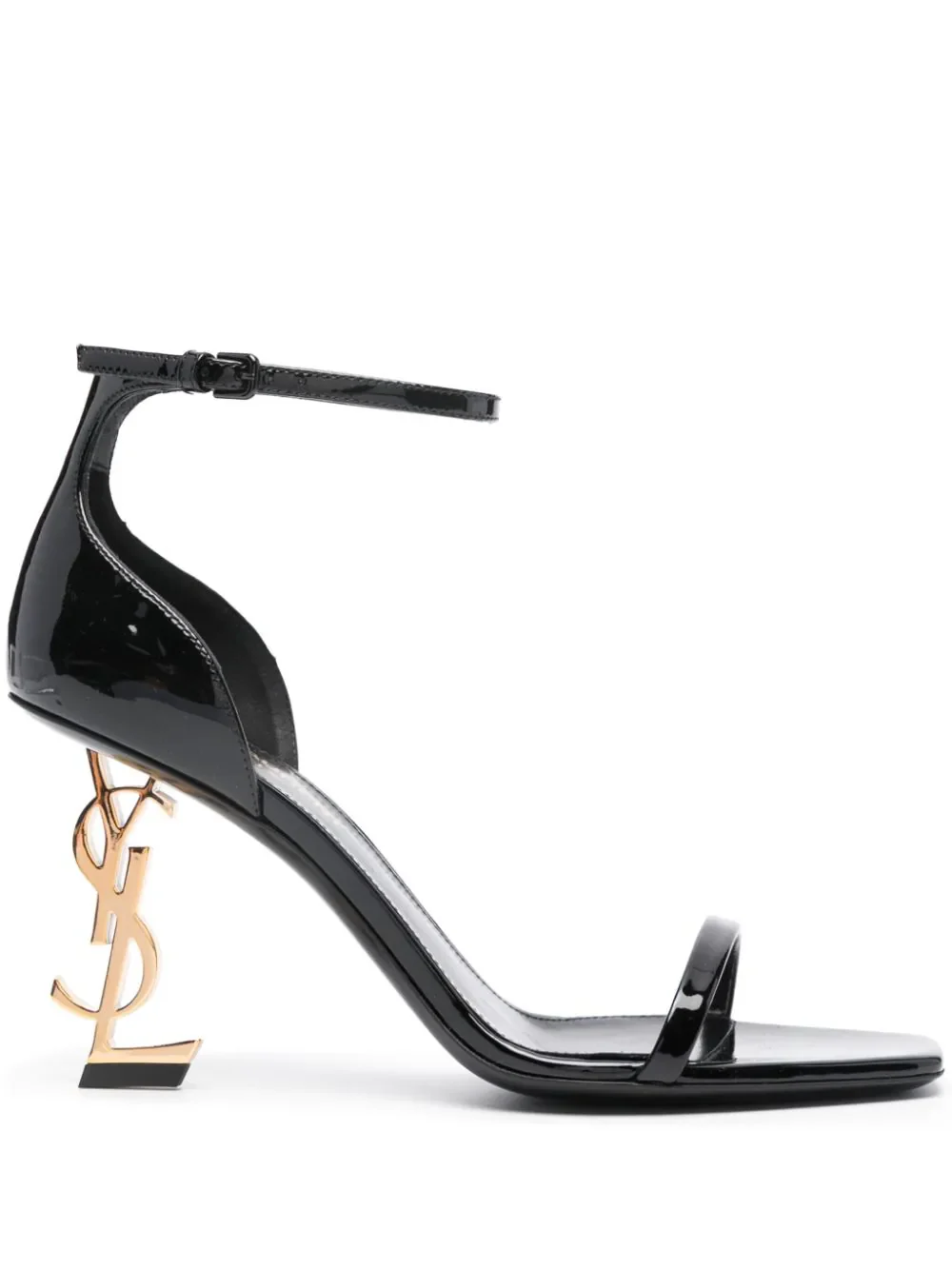 Saint Laurent Mini Cassandre Heel Sandals with Adjustable Ankle Strap - 8.5 cm