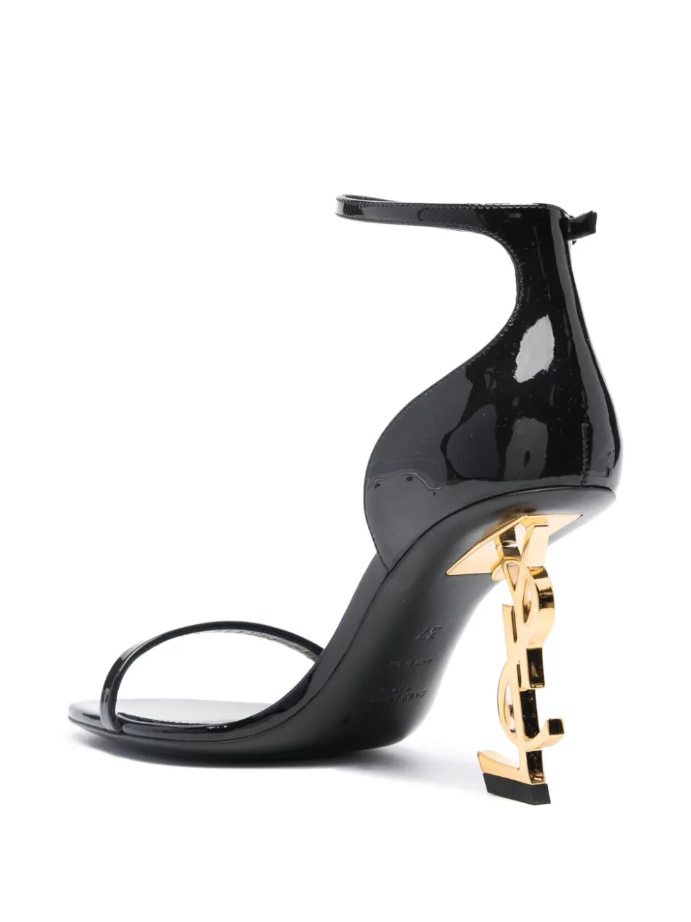 Saint Laurent Mini Cassandre Heel Sandals with Adjustable Ankle Strap - 8.5 cm - Image 2