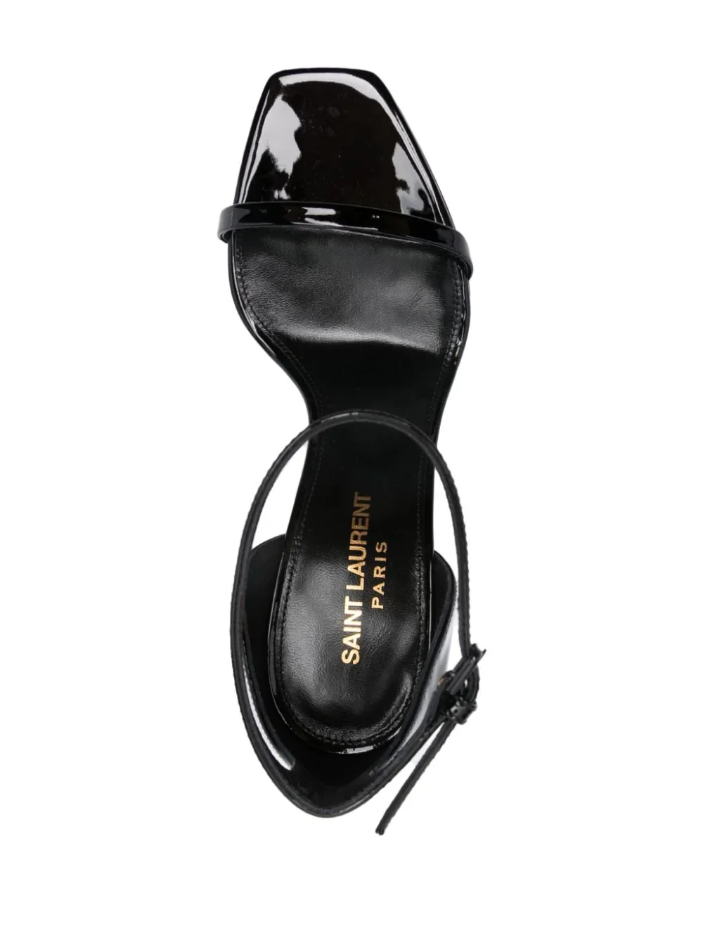 Saint Laurent Mini Cassandre Heel Sandals with Adjustable Ankle Strap - 8.5 cm - Image 3