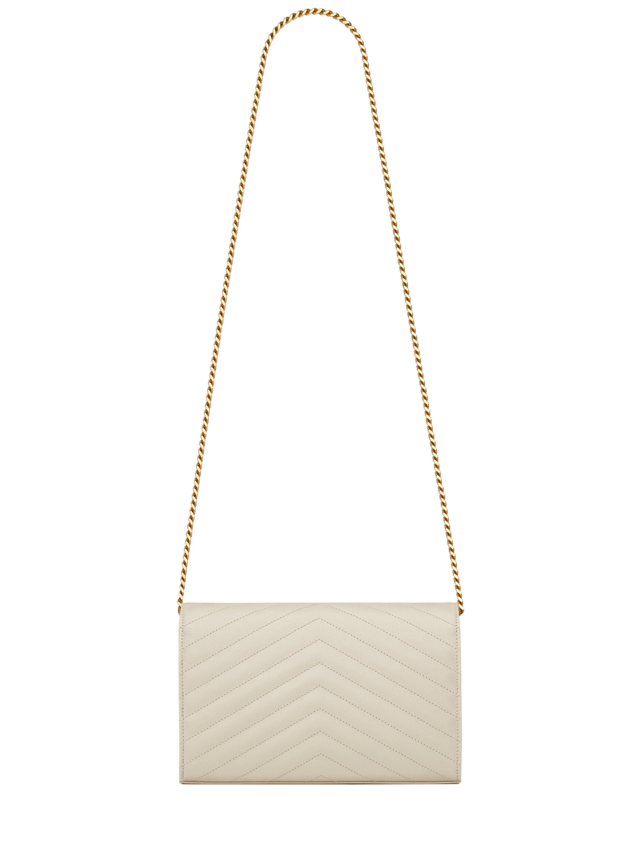 Saint Laurent Mini Leather Bag with Chain Strap - Height 14 cm, Width 22.5 cm - Image 4