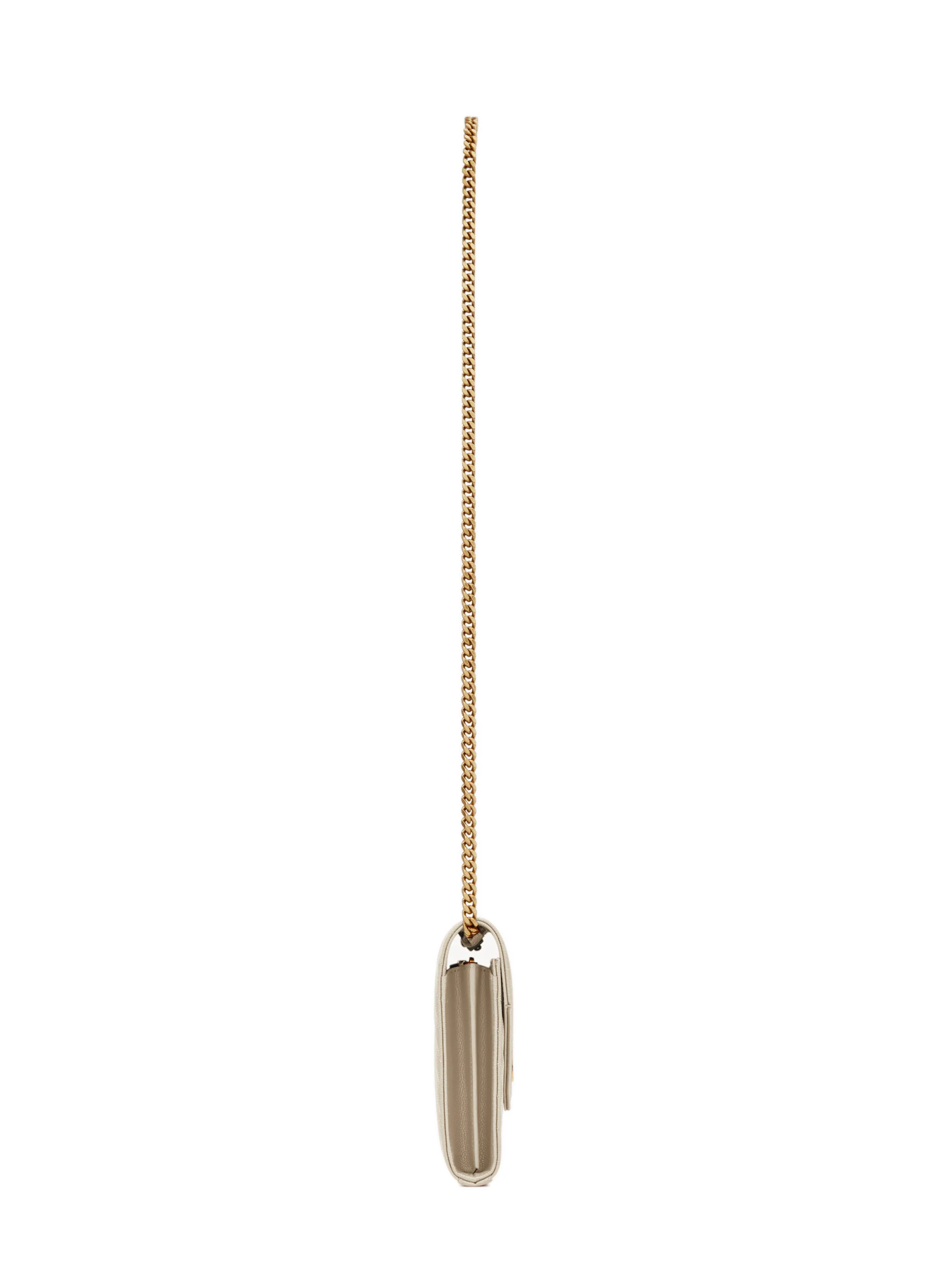Saint Laurent Mini Leather Bag with Chain Strap - Height 14 cm, Width 22.5 cm - Image 5