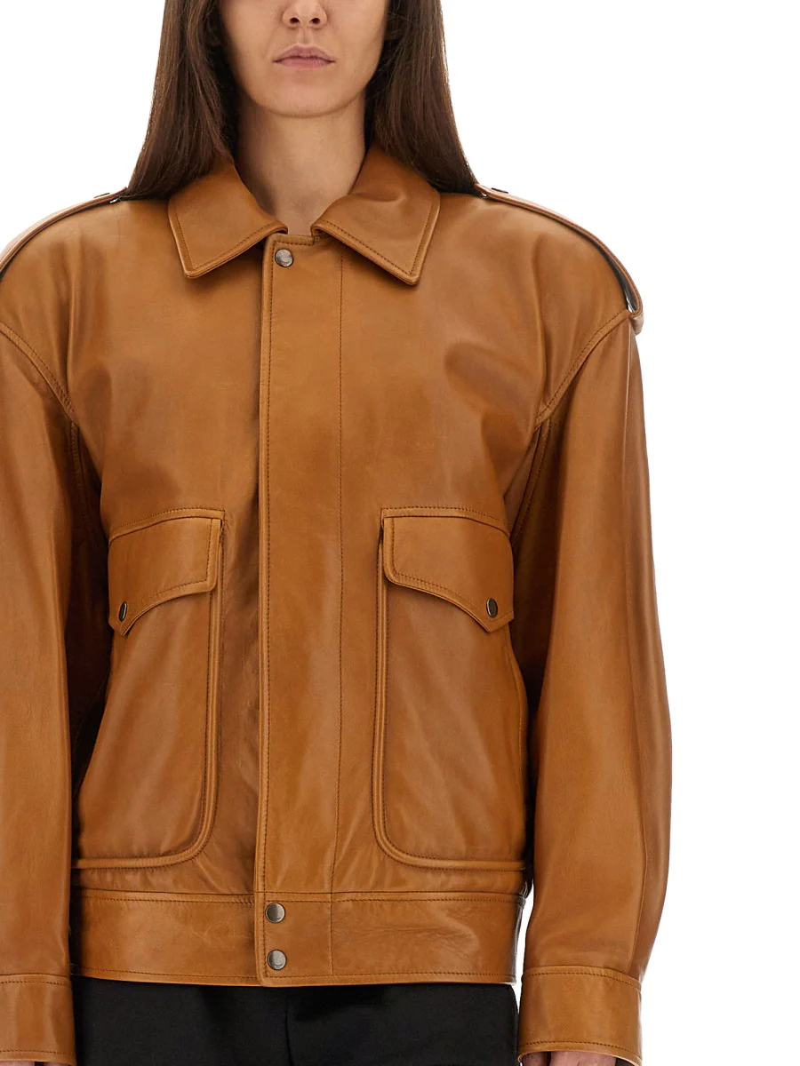 Saint Laurent Oversized Leather Jacket - Image 4