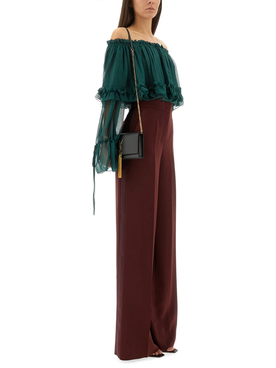 SAINT LAURENT Ruffled Off-shoulder Top - Image 6