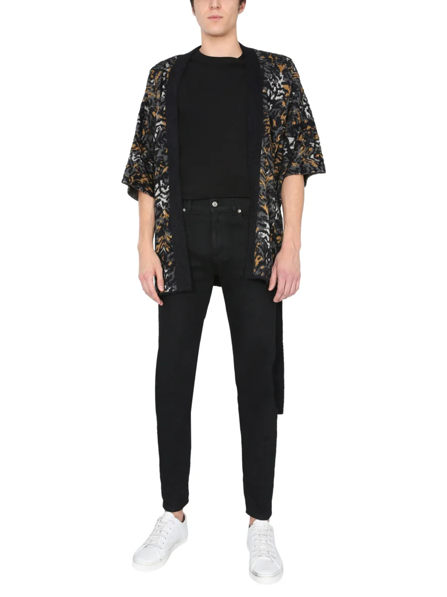 SAINT LAURENT V-neck Tied Short-sleeved Cardigan - Image 2