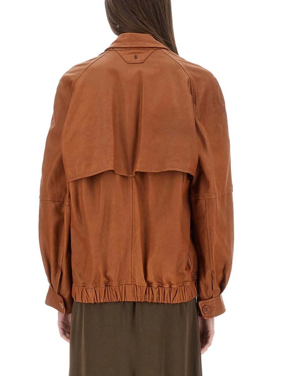 SALVATORE SANTORO Leather Bomber Jacket - Image 3