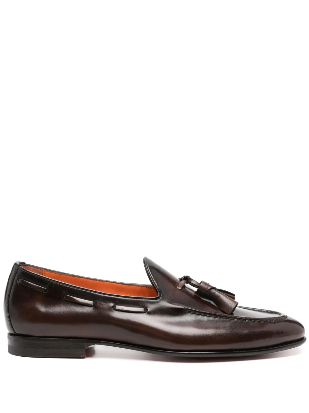 Santoni Stacked Heel Tassel Tail Flat Shoes for Men - Image 5