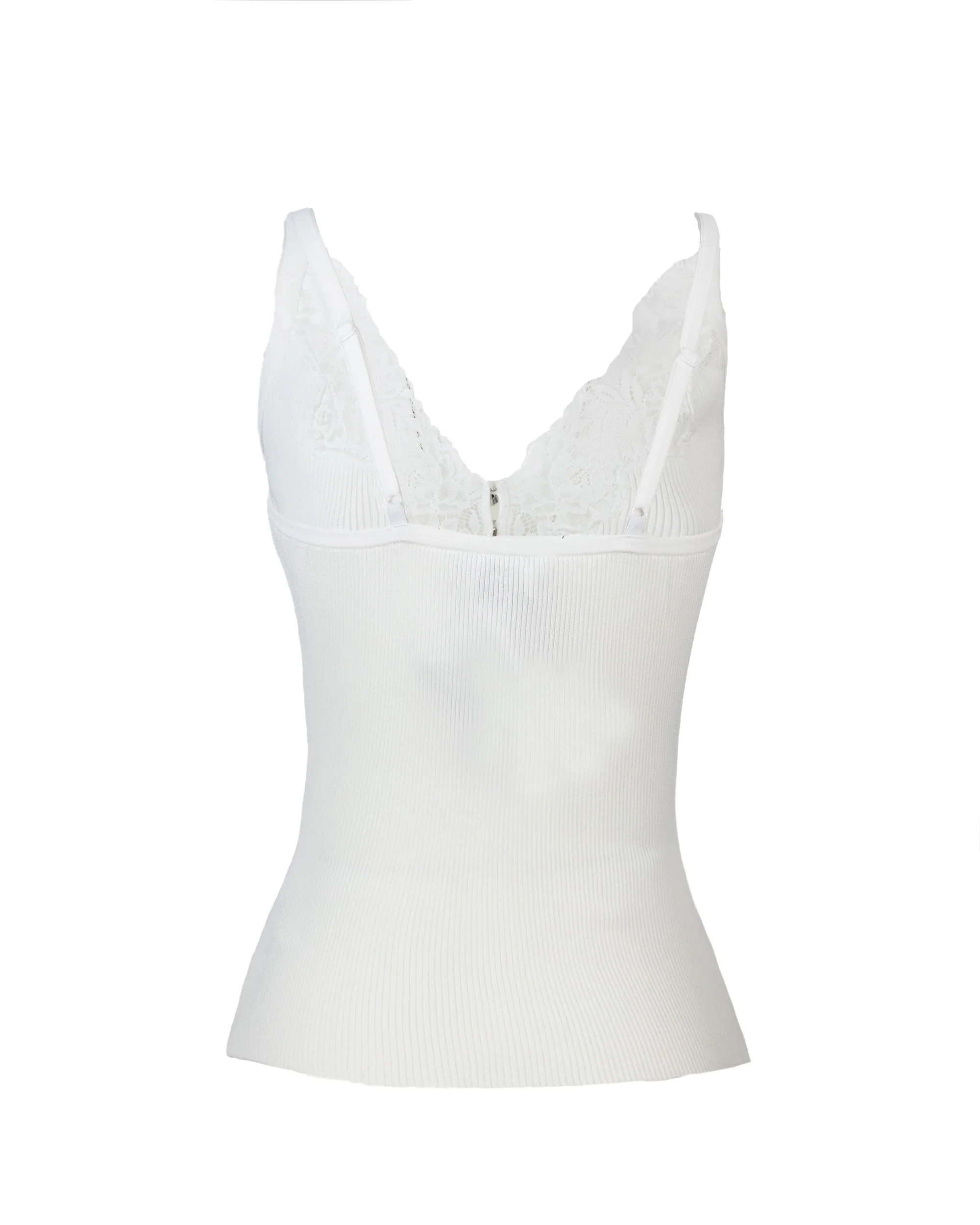 Self-portait Lace Trim Rib Knit Top - Image 2