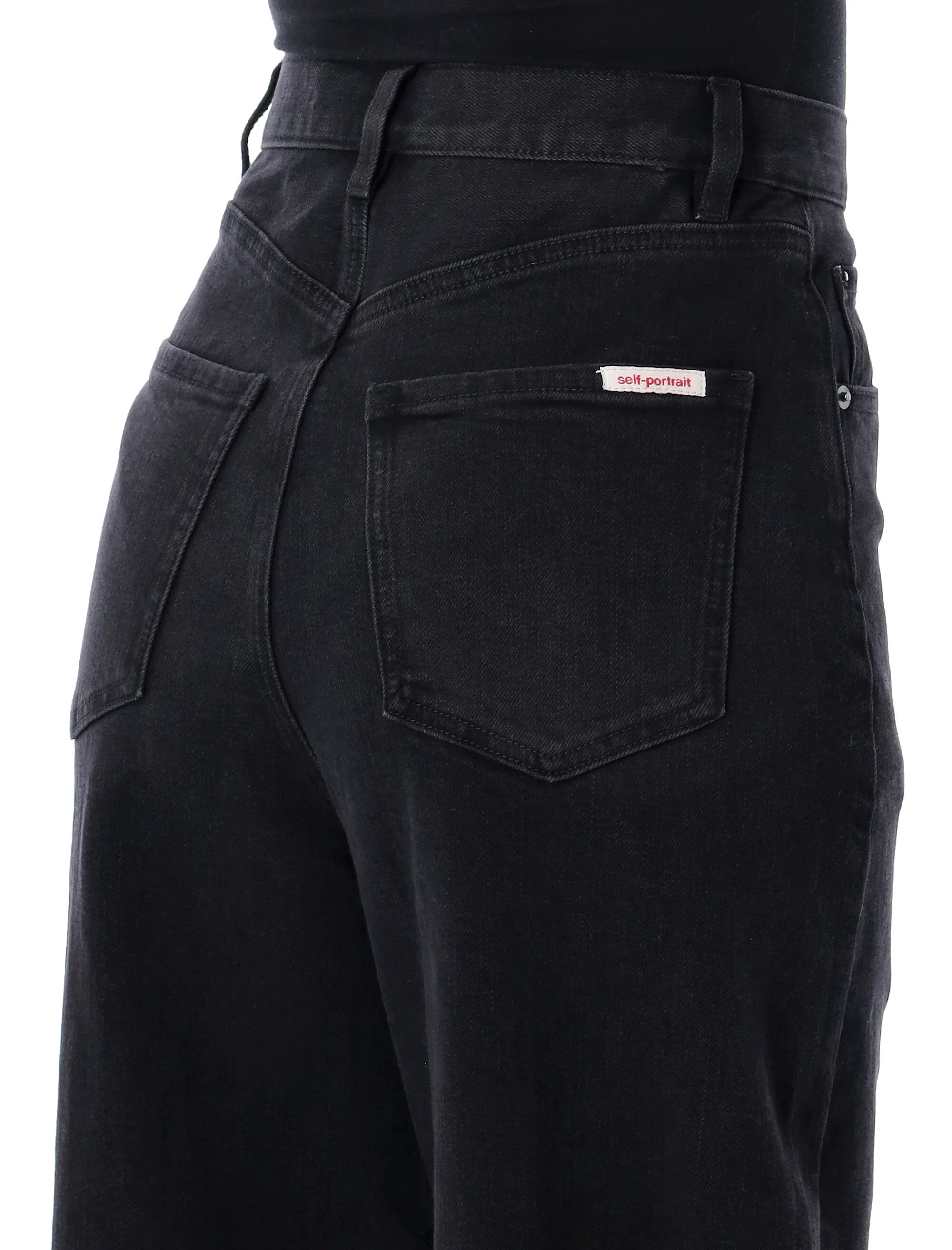 SELF-PORTRAIT Barrel Leg Jeans - Image 3