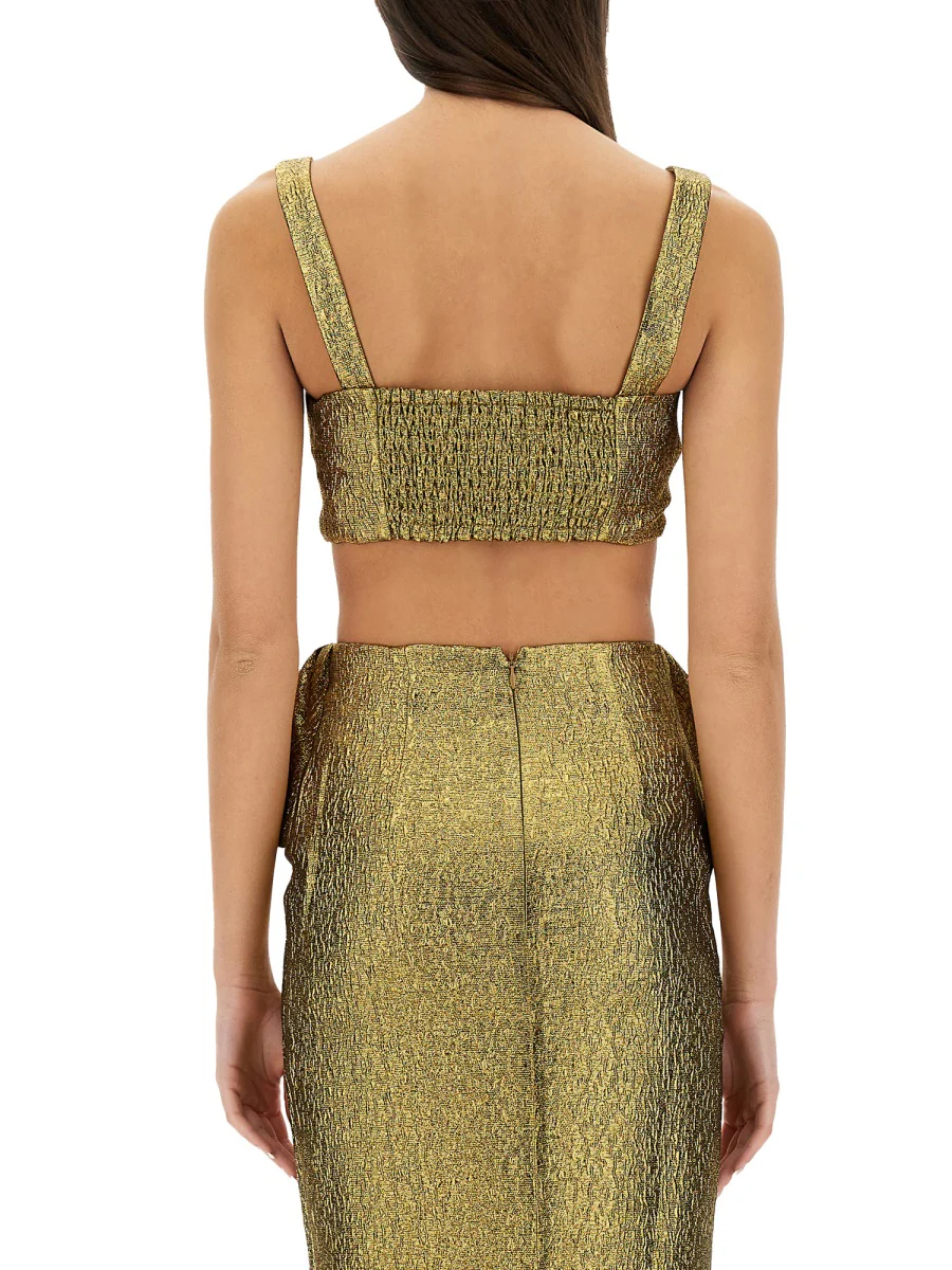 SELF-PORTRAIT METALLIC JACQUARD CROP TOP - Image 3