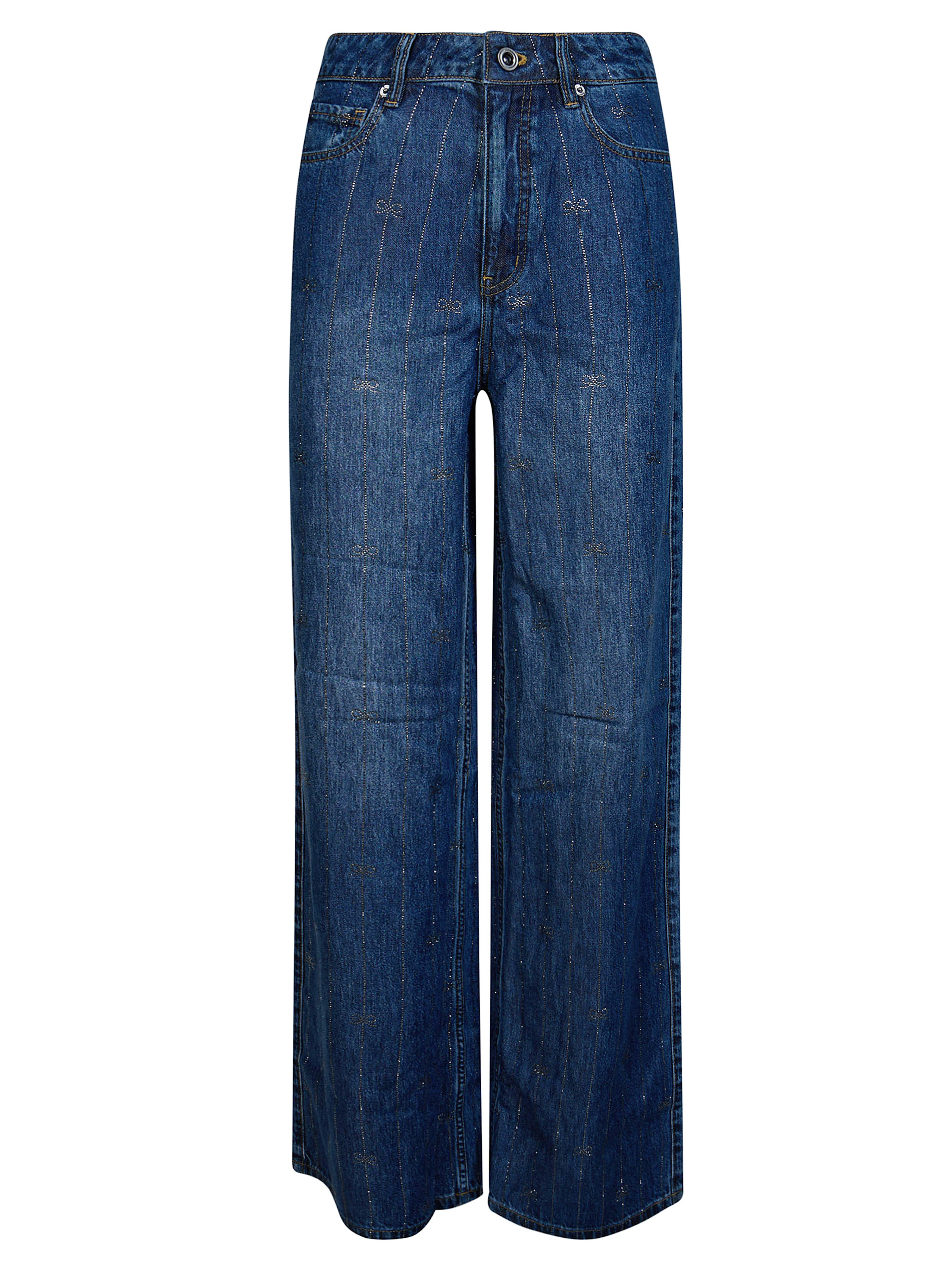 Self-portrait Rhinestone Detail Striped Women’s Jeans