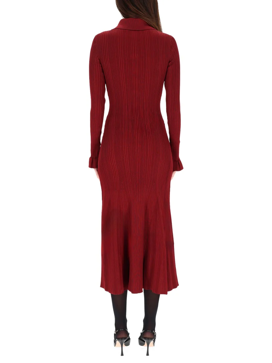 SELF-PORTRAIT Ribbed Knit Midi Dress - Image 3