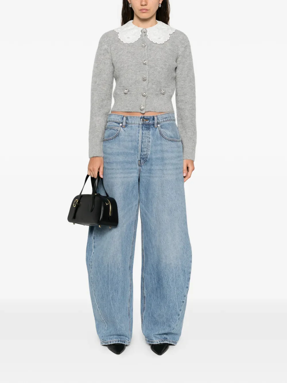 SELF-PORTRAIT Scalloped-collar Embellished Cardigan - Image 3