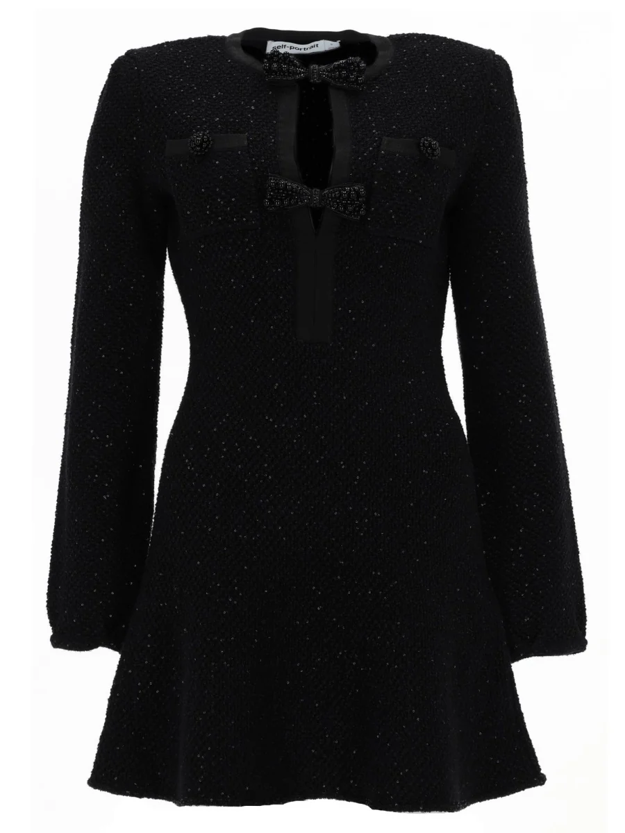 Self-portrait Sequin Bow Mini Dress - Image 2