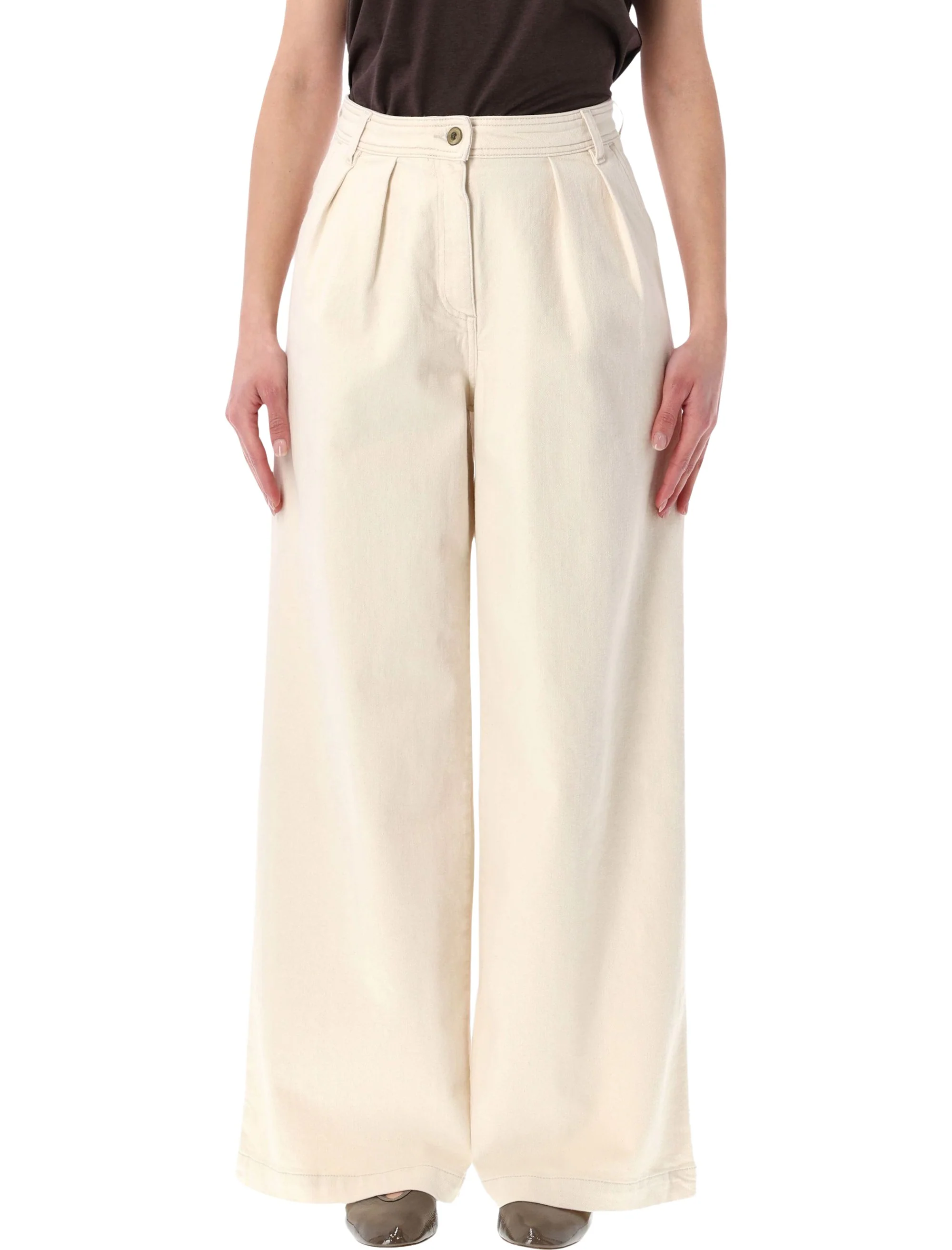 Sessun Elevate Your Casual Wardrobe with High-Waisted Wide-Leg Jeans - Size 36