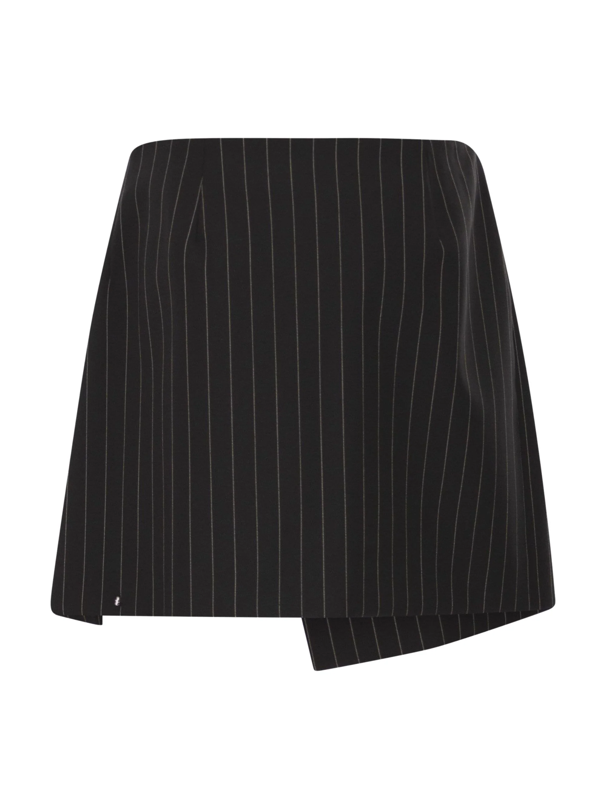 Sportmax Chic Pinstripe Mini Skirt with Double Wrap Construction - Image 2