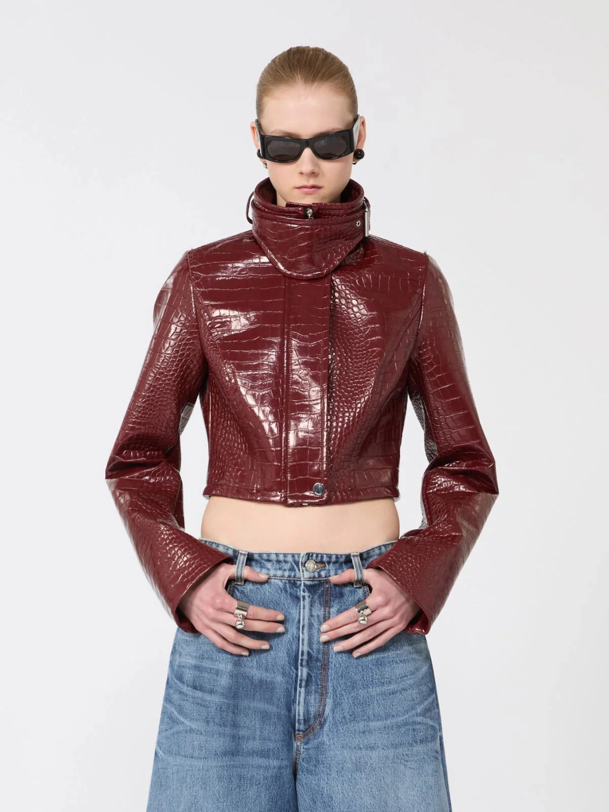 Sportmax Fitted Polo Neck Jacket with Removable Storm Flap - Image 5
