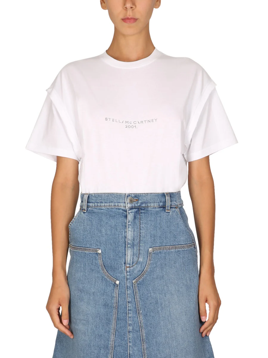 Stella Mccartney Crystal Logo T-Shirt - Image 5
