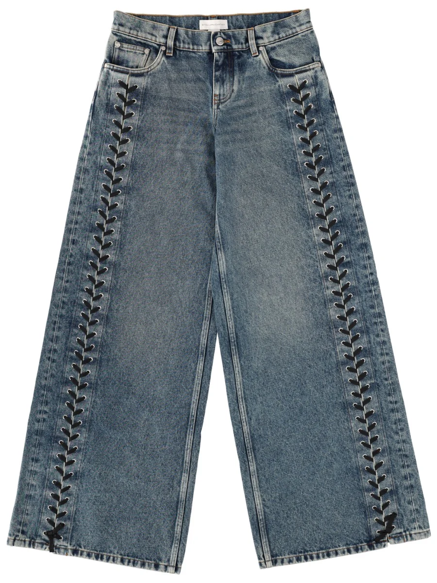 STELLA McCARTNEY Laced Wide-leg Denim Jeans