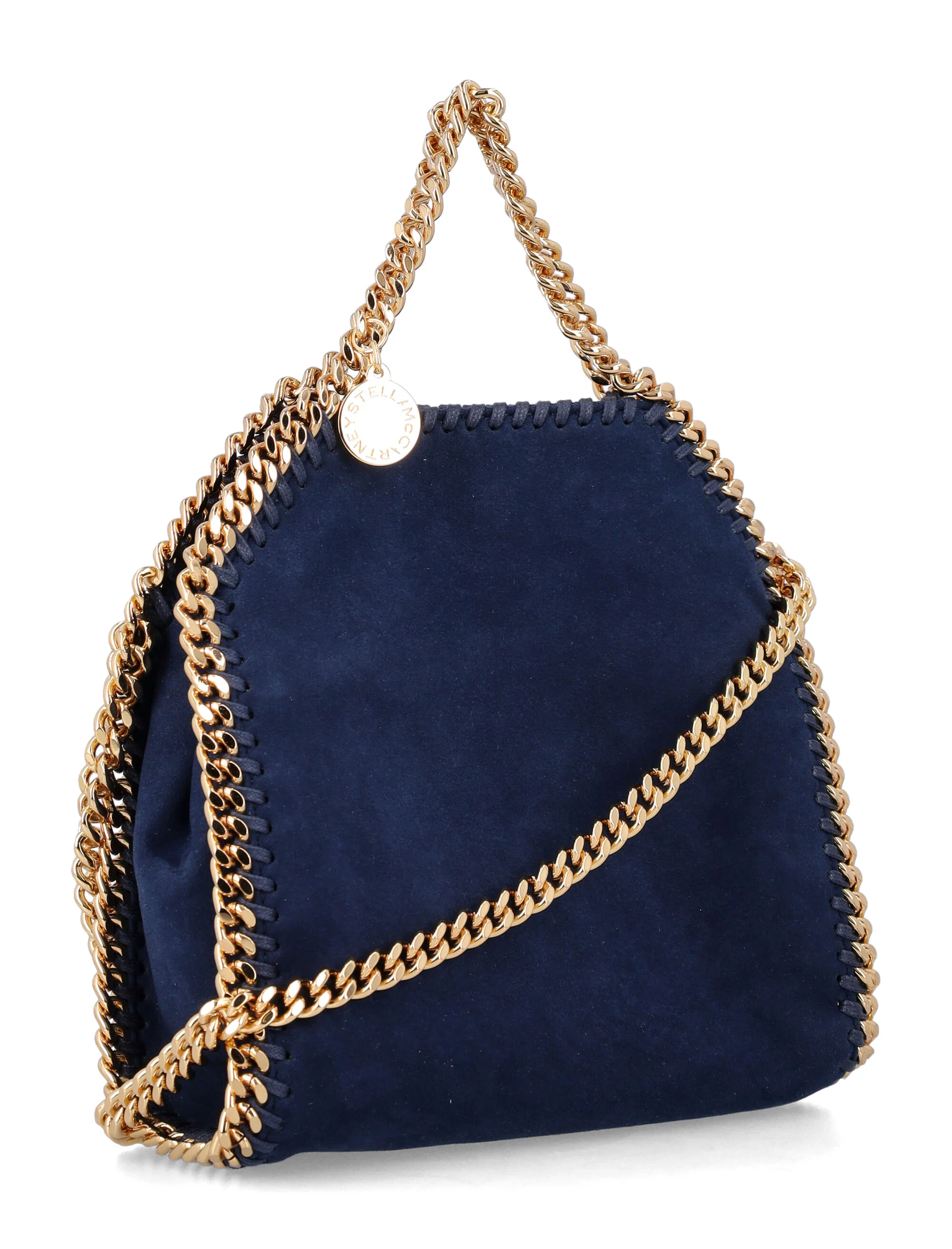 Stella Mccartney Mini Falabella Tote Handbag with Silver Diamond-Cut Chain - Image 2