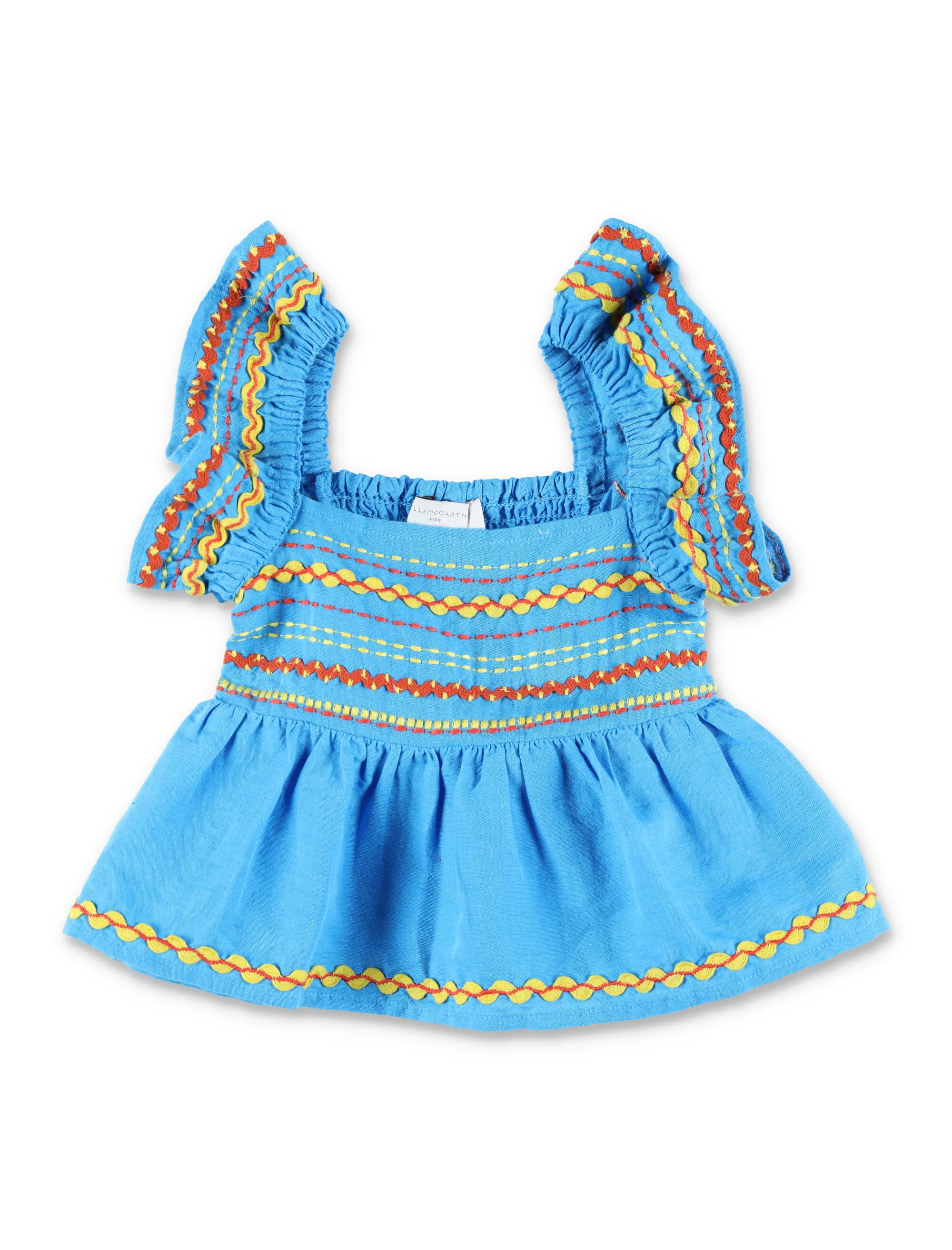 Stella Mccartney Playful Kids' Top with Colorful Embroidery and Flared Fit