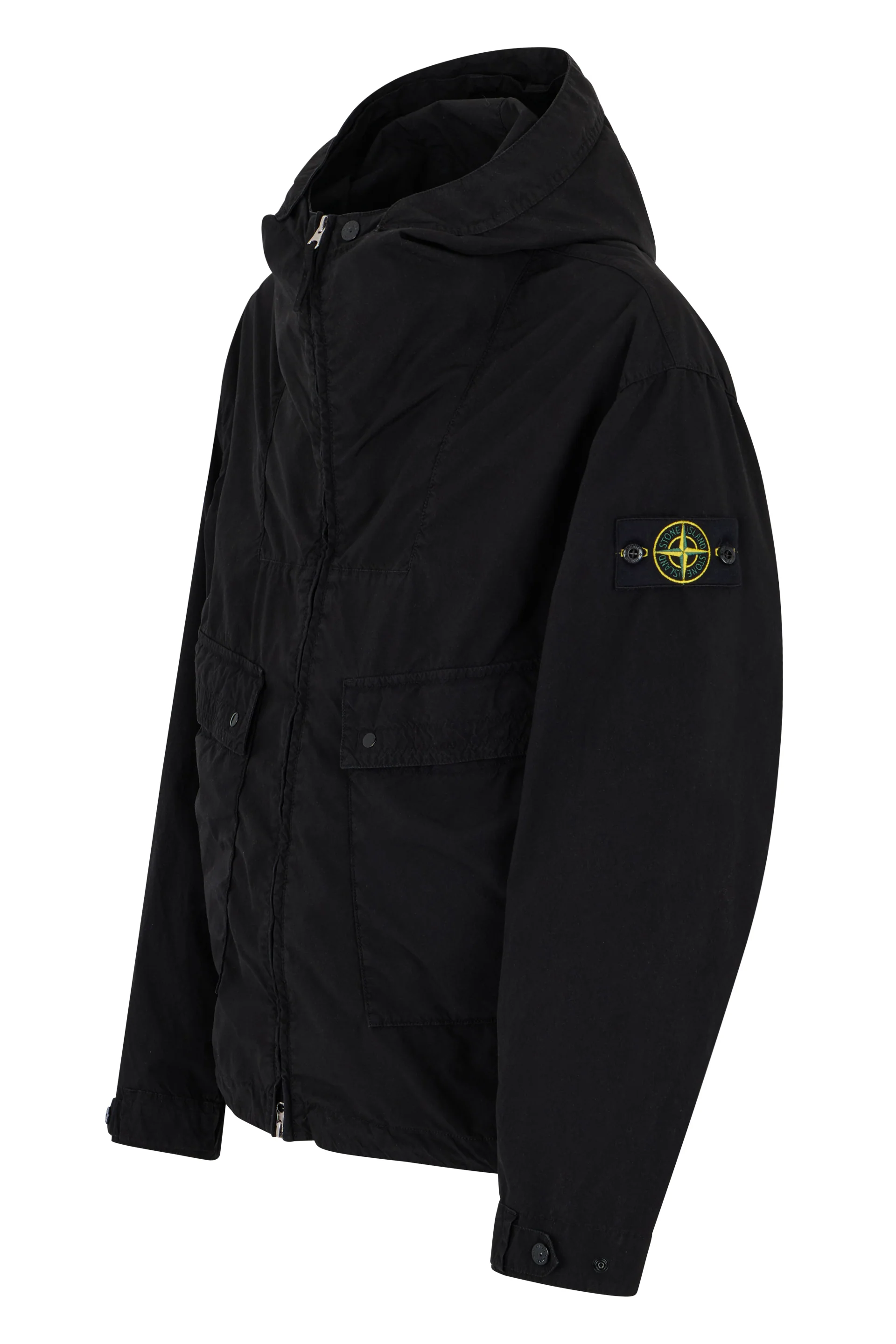 Stone Island Hooded Jacket with Anti-drop LIGHT COMPACT TOUCH POLY-TC - Image 3