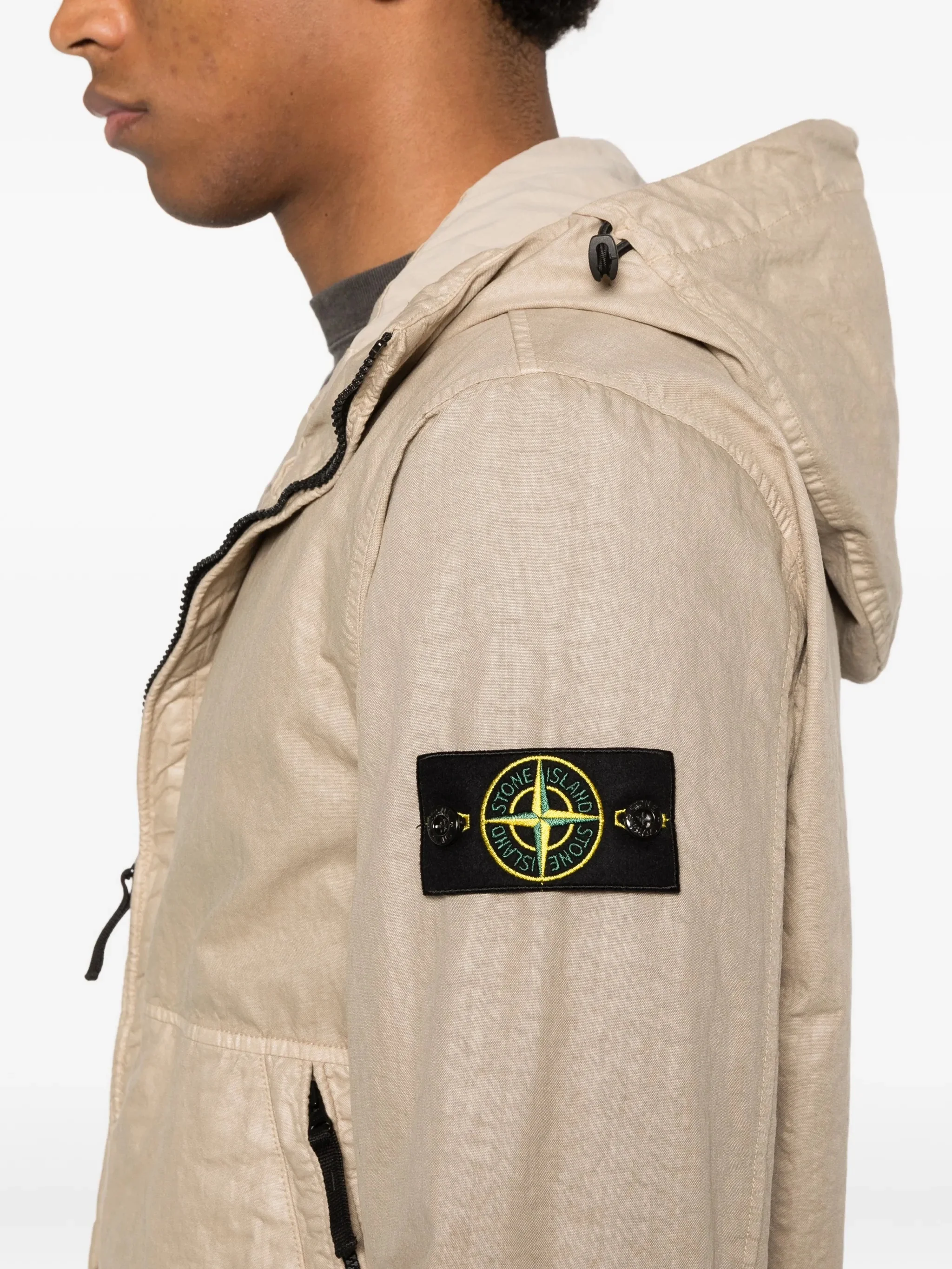 Stone Island Lined Hooded Jacket with Fixed Drawcord - Size M - Image 5