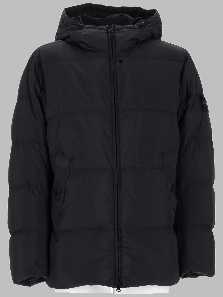 Stone Island Men’s Sports Jacket with Stone-Washed Texture