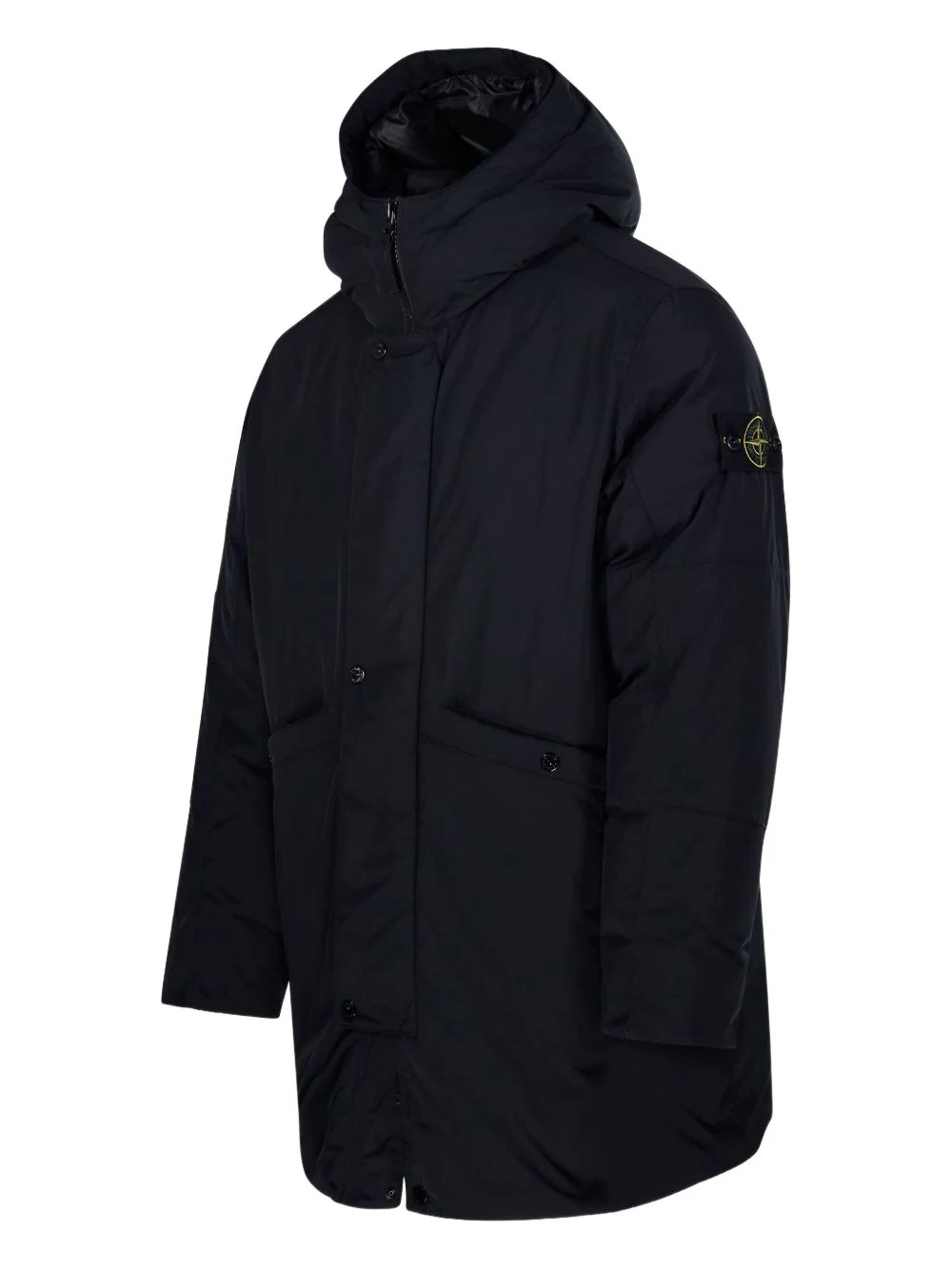 Stone Island Men's Hooded Coat with Adjustable Drawcord and Snap Pockets - Size M - Image 3