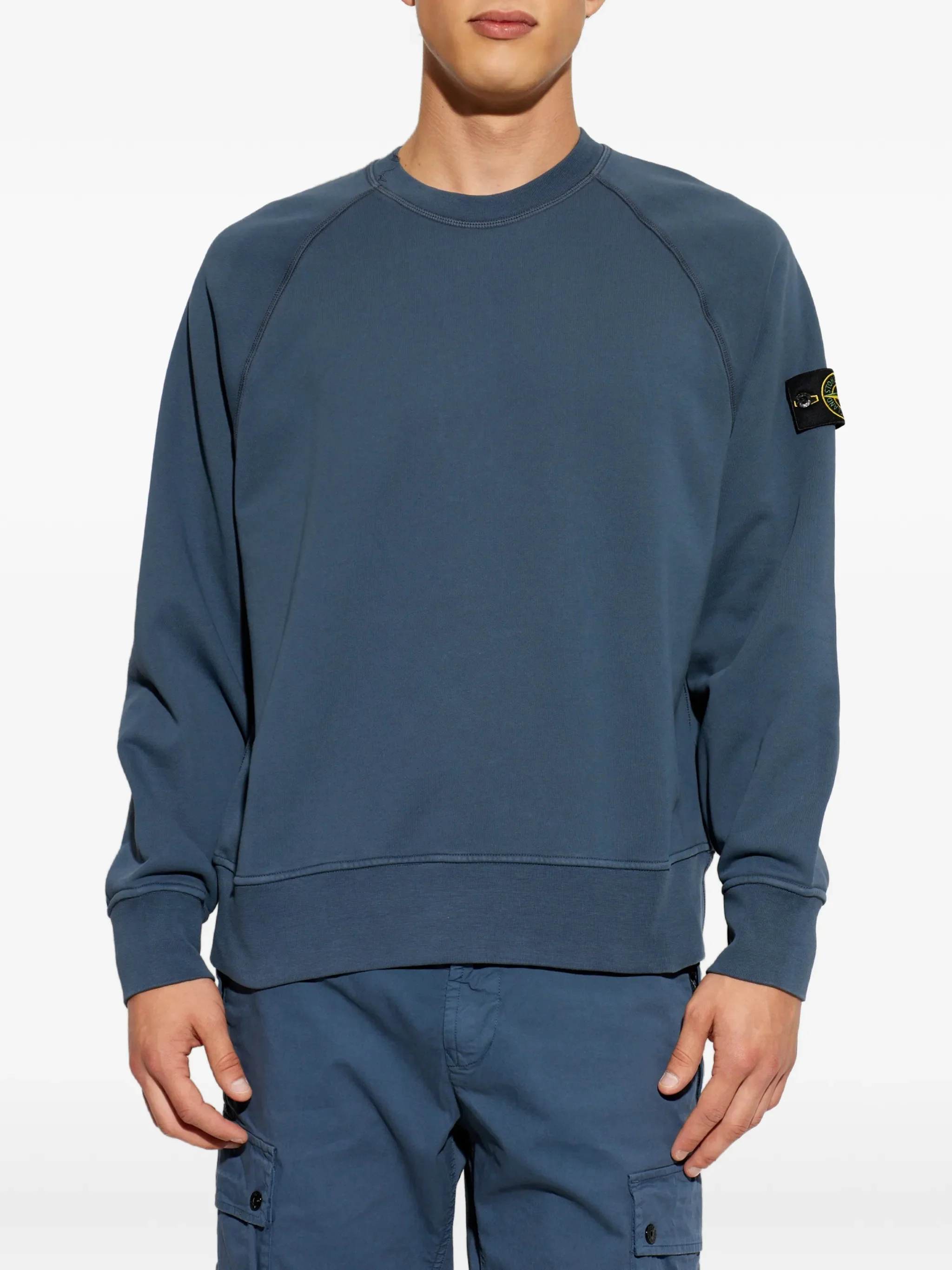 Stone Island Ribbed Neckline Raglan Sleeve Sweater - Size M - Image 3