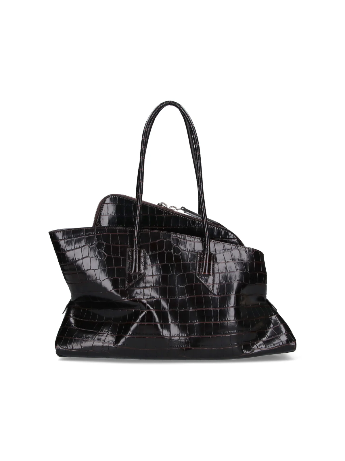 The Attico Calf Leather Shoulder Bag with Suede Lining and Interior Pocket - Image 2