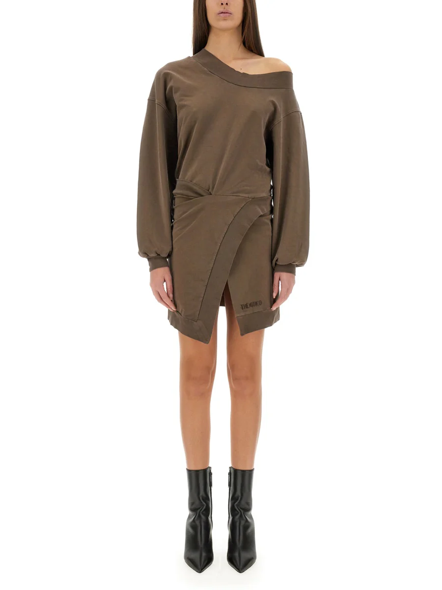 THE ATTICO Cutout Cotton-blend Minidress