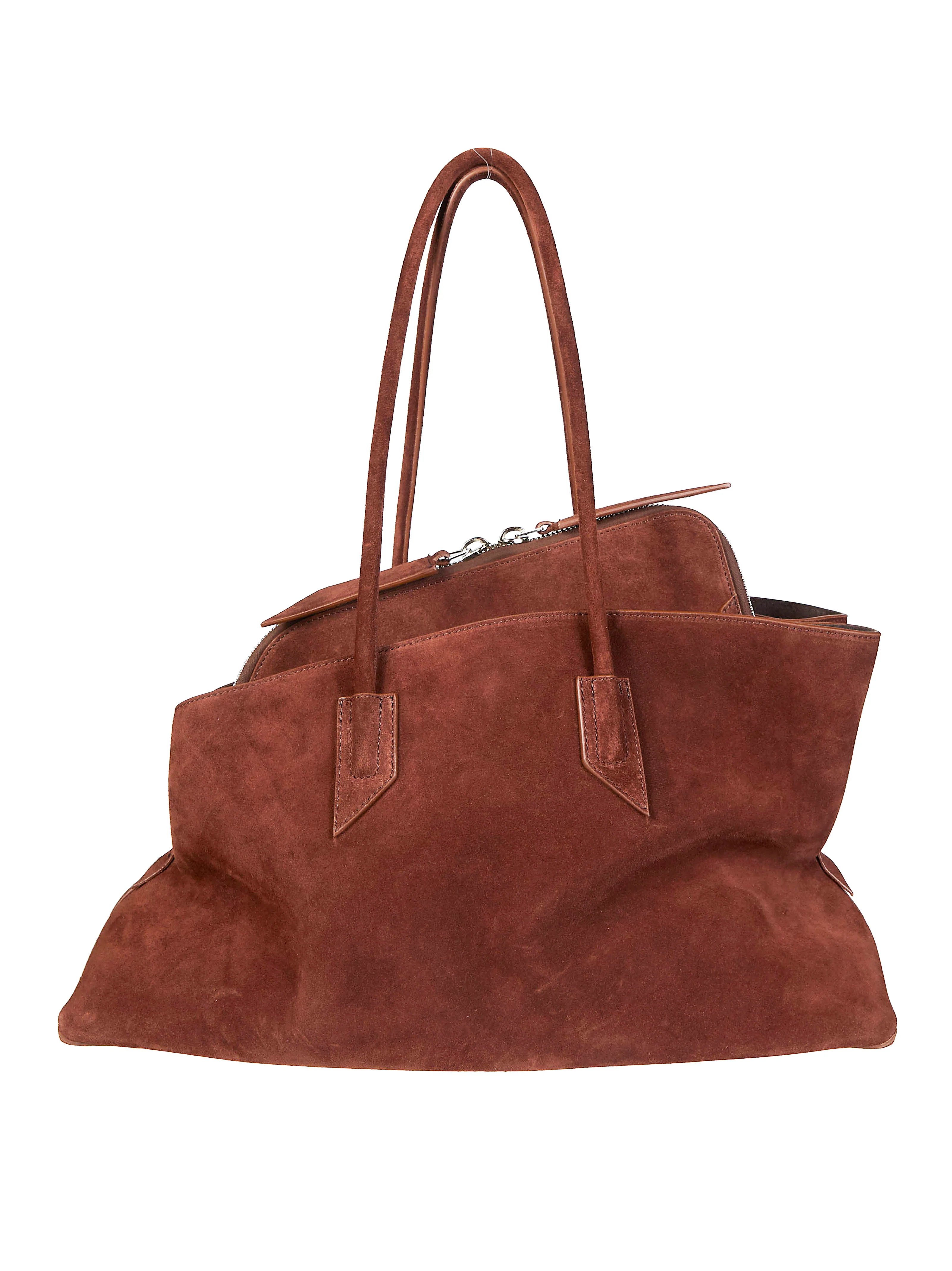 The Attico La Passeggiata Medium Asymmetric Suede Tote - Image 3