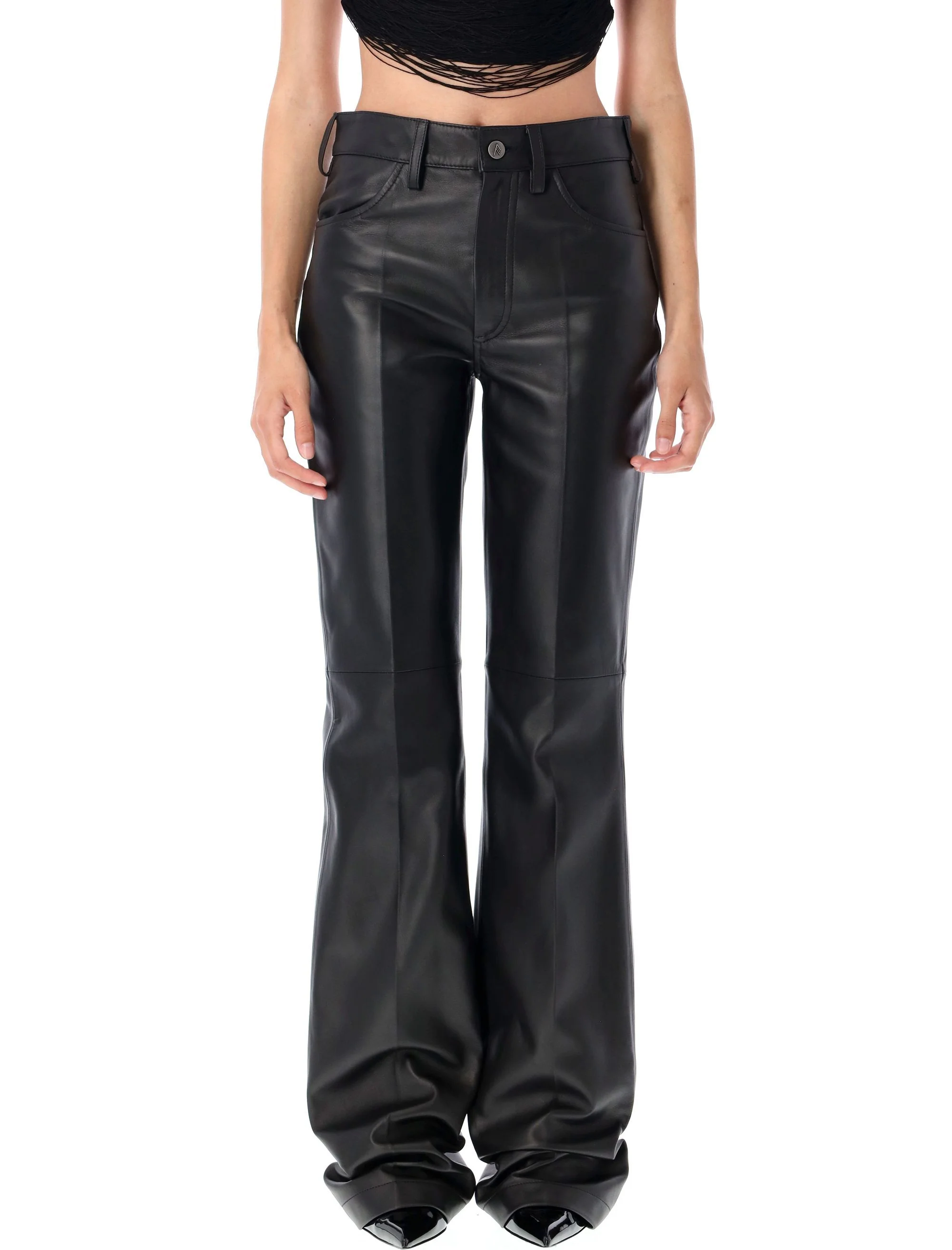 The Attico Panelled Leather Trousers